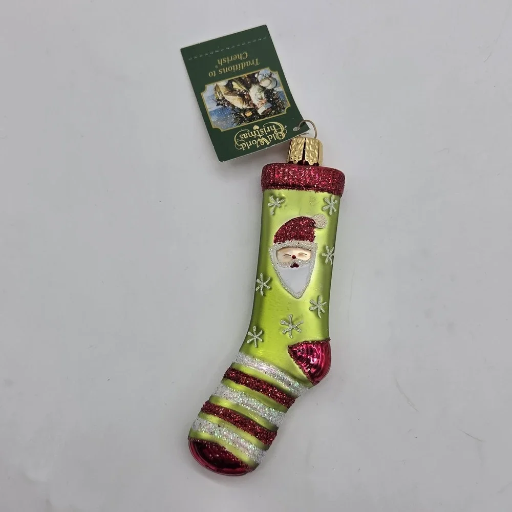 Old World Blown Glass Christmas Ornament Embellished 32432 Christmas Sock 2019